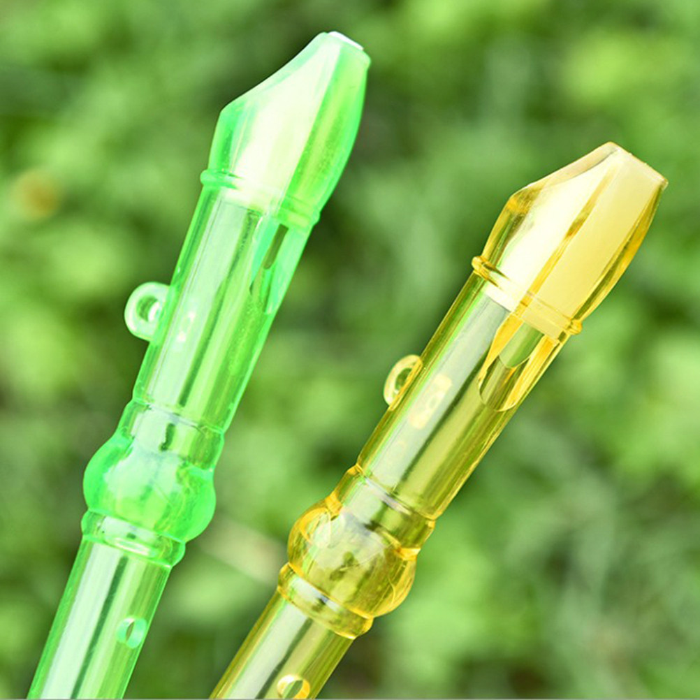 Soprano Recorder Plastic - 12 Stück Kinder-Musikflöte, 8-Loch, transparente Sopranflöte,