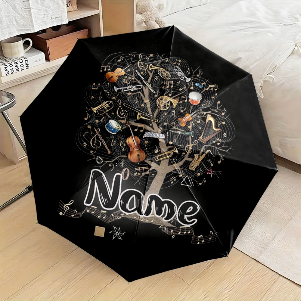 Musical Instrument And Names - Personalisierter Regenschirm mit Namen, „Regenschirm mit