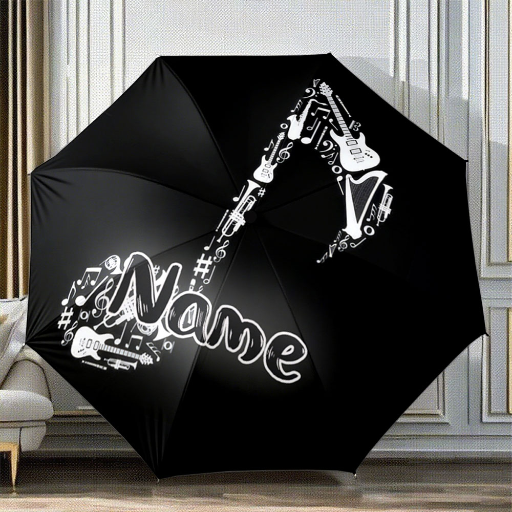 Musical Instrument And Names - Personalisierter Regenschirm mit Namen „Regenschirm mit