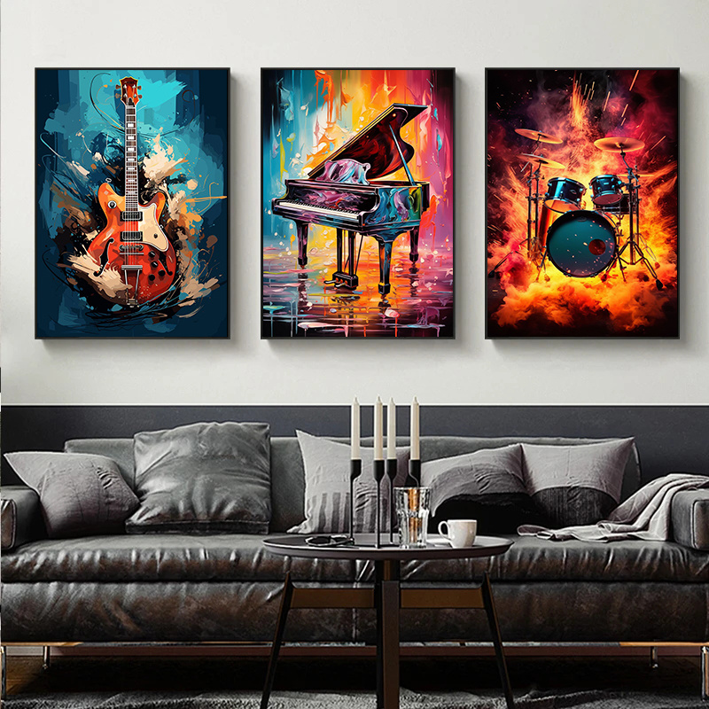 Rahmenlose Abstrakte Farbenfro – Picture Of Musical Instrument Bewertung und Preis